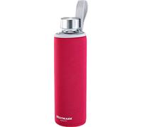 Westmark Gourde en Verre avec Imprimé, Protection Textile Incl., 550 ml, Verre/Silicone/Caoutchouc, Sans BPA, Viva, Rouge/Argenté/Transparent, 5272226R
