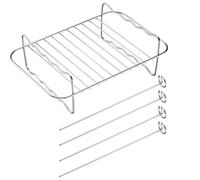 Westmark Grille pour friteuse à air chaud - Grille pratique avec 4 brochettes, idéale pour une cuisson légère à l'air fryer, compatible lave-vaisselle - Acier inoxydable