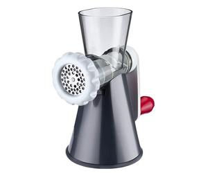 Westmark Hachoir à Viande avec 2 Disques Perforés et Accessoire à Pâtisserie, Grand Pied aspirant, Plastique/Acier inoxydable, Frecher Fritz, Blanc/Gris foncé/Rouge, 97042260