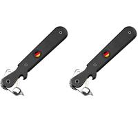 Westmark Hebeldosenöffner, mit Kapselheber, Länge: 16,2 cm, Stahl, Columbus, Farbig sortiert: Schwarz/Rot/Silber, 10252270 (Lot de 2)