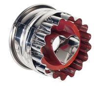 Westmark Linzer emporte-pièce pour Biscuits, Cœur, avec éjecteur, Acier Inoxydable/Plastique, Noël, Argent/Rouge, 35042291