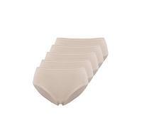 WESTMARK LONDON caleçons Femmes Coton Slips Confortables Respirant Dames sous-Vêtements pour Femmes Paquet de 5 Slips Taille côtes Fines brésiliennes avec Dentelle Beige S Coton
