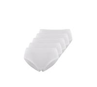 WESTMARK LONDON caleçons Femmes Coton Slips Confortables Respirant Dames sous-Vêtements pour Femmes Paquet de 5 Slips Taille côtes Fines brésiliennes avec Dentelle Blanc XL Coton