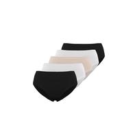 WESTMARK LONDON caleçons Femmes Coton Slips Confortables Respirant Dames sous-Vêtements pour Femmes Paquet de 5 Slips Taille brésilienne côtes Fines avec Dentelle Noir, Blanc, Beige l Coton