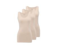 WESTMARK LONDON Debardeur Femme Coton Respirant 3 Pack Débardeurs sans Manches Beige Bretelles réglables Camisole, débardeur Femme Maillot - XL