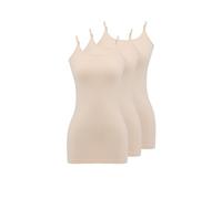 WESTMARK LONDON Debardeur Femme Coton Respirant 3 Pack Débardeurs Spaghetti Beige Bretelles réglables Camisole, débardeur Femme Maillot - L