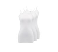 WESTMARK LONDON Debardeur Femme Coton Respirant 3 Pack Débardeurs Spaghetti Blanc Bretelles réglables Camisole, débardeur Femme Maillot - XS