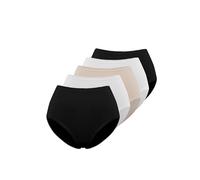 WESTMARK LONDON Femme Respirant Dim Coton Lot de 5 Culottes Noir, Blanc, Beige Maxi Slip Hipster Culotte Femme Coton avec Dentelle - XXL