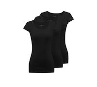 WESTMARK LONDON Femmes Coton 3 Pack Taille L Demi Manches Camisoles Hauts pour Femmes en Noir côtes Fines Long Basique débardeur Dames Camisoles