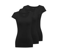 WESTMARK LONDON Femmes Coton 3 Pack Taille L Demi Manches Camisoles Hauts pour Femmes en Noir côtes Fines Long Basique débardeur Dames Camisoles