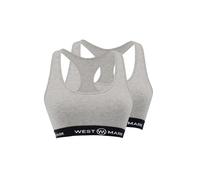 WESTMARK LONDON Soutien-gorge de sport gris chiné / noir / blanc, Taille S