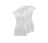 WESTMARK LONDON T-Shirt pour Femmes, Respirant en Coton Maillot, Pack de 3, débardeur à Manches Courtes, t-Shirt de Base Femme, Corps Noir, Taille M