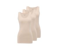 WESTMARK LONDON Top Spaghetti Debardeur Femme en Coton, Paquet de 3, Débardeur à Bretelles Ajustables, Confortable et Pratique, XL, Beige