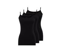 WESTMARK LONDON Top Spaghetti Debardeur Femme en Coton, Paquet de 3, Débardeur à Bretelles Ajustables, Confortable et Pratique, L, Noir