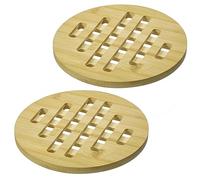 Westmark Lot de 2 Dessous de Verre Tapas + Friends - Dessous de Plat Ronds pour Table de Table - Anti-Rayures et brûlures - Idéal pour Table à Manger - Bambou - 20 cm