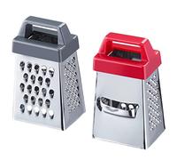 Westmark Lot de 2 mini râpes carrées avec quatre surfaces de râpe, acier inoxydable/plastique, poignée argenté/colorée, 116922E3