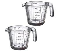 Westmark Lot de 2 mini verres doseurs, 40 ml, 4 échelles différentes, passent au four, au micro-ondes et au congélateur, Shorty, transparent/noir, 305522E3