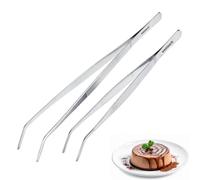 Westmark Lot de 2 pinces de cuisine - Idéales pour un travail précis, surfaces striées pour une prise sûre, compatible lave-vaisselle, poignée ergonomique - Acier inoxydable
