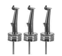 Westmark Lot de 3 becs à spiritueux/huile pour bouteilles filetées Ø 31,5 mm avec soufflet avec trachette, métal/acier inoxydable, acier inoxydable Gastro, argent, 452522E3