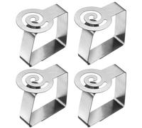 Westmark Lot de 4 Pinces à Nappe Motif pour Plateau de Table Entre 1-3 cm, Acier Inoxydable, Spirale, Argent, 64292260