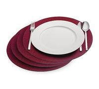 Westmark Lot de 4 Sets de Table Cozy - Set de 4 Sets de Table Ronds élégants comme Dessous de Table, Table à Manger, Maison ou Restauration - Polyester, Ø 35 cm, Rouge