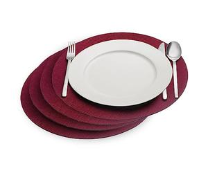 Westmark Lot de 4 Sets de Table Cozy - Set de 4 Sets de Table Ronds élégants comme Dessous de Table, Table à Manger, Maison ou Restauration - Polyester, Ø 35 cm, Rouge