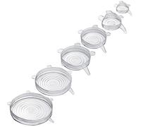 Westmark Lot de 6 couvercles alimentaires ronds - Couvercles extensibles et réutilisables en silicone pour différents récipients, également pour tranches de fruits, alternative durable - Silicone