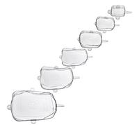 Westmark Lot de 6 couvercles fraîcheur carrés en silicone extensibles réutilisables pour différents récipients, y compris pour tranches de fruits, alternative durable - Silicone