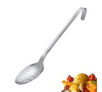 Westmark Louche Pro - Cuillère de cuisine en acier inoxydable avec trous et crochet de suspension - Cuillère à légumes et cuillère de service pratiques - Argent, 38 cm