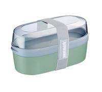 Westmark Lunch box Mini - Boîte compartimentée style bento, bacs de 760 et 830 ml pour meal prep, école et bureau, compatible micro-ondes, fabriquée en Allemagne - Vert menthe