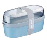 Westmark Lunch box Mini - Boîte compartimentée style bento, bacs de 760 ml et 830 ml pour meal prep, école et bureau, compatible micro-ondes, fabriquée en Allemagne - Bleu