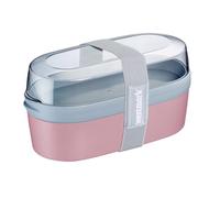 Westmark Lunch box Mini - Boîte compartimentée style bento, contenants de 760 et 830 ml pour meal prep, école et bureau, compatible micro-ondes, fabriquée en Allemagne - Rose