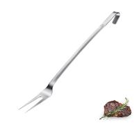 Westmark Meat Fork Pro - Fourchette à découper en acier inoxydable avec longues dents et crochets de suspension - Parfait pour griller, rôtir et cuisines professionnelles - Argent, 50 cm