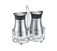 Westmark Set sel et poivre Lisbonne 3 pièces 125 ml verre/plastique/inox transparent/argenté/noir