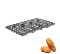 Westmark Moule antiadhésif perforé, minibaguette, 4 places, noir, 0,90 kg, pour 4 baguettes MINI
