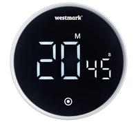 Westmark Minuteur rond - Minuteur numérique magnétique, réglable jusqu'à 99 minutes et 55 secondes, idéal pour la cuisine ou le sport - Alarme silencieuse et sonore
