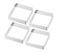 Westmark Moules À Tartelettes, Lot de 4 - Formes Parfaites Pour Tartes Et Quiches - Résultats De Cuisson Uniformes Grâce À La Perforation - Couleur argent, 7x7 Cm