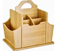 Westmark Organisateur Tapas + Friends - rangement de table avec 7 compartiments, panier pour les couverts et les serviettes, porte-ustensiles pour la table et la fête - bambou