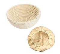 Westmark 3208227B Lot de 2 paniers de fermentation ronds + housse en osier et coton, beige clair/beige