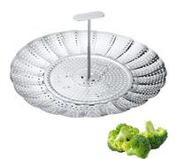 Westmark Panier vapeur large - Panier ajustable pour cuire à la vapeur légumes et aliments, pour casseroles Ø 18 à 28 cm. Compatible lave-vaisselle. Acier inoxydable, silicone