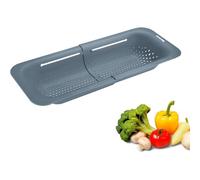 Westmark Passoire d'évier - Passoire extensible pour égoutter les fruits, légumes et plats - Bac d'égouttage pratique - Gris, 36-49 cm