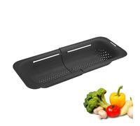 Westmark Passoire d'évier - Passoire extensible pour égoutter les fruits, légumes et plats - Bac d'égouttage pratique - Noir, 36-49 cm