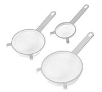 Westmark Passoires Spezial - 3 pièces, Ø 8, 14 et 18 cm, passe-thé | Pour égoutter, filtrer et saupoudrer, 2 crochets d'appui, œillet de suspension, plastique, sans BPA, blanc, 128722E6