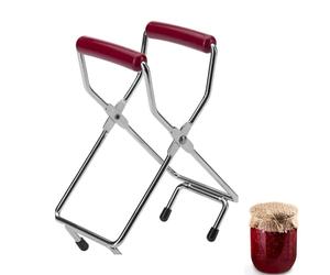 Westmark Pince à Bocal de conservation, pour Bocaux jusqu'à 18 cm de diamètre, Acier/plastique chromé, Argenté/rouge, 10532270