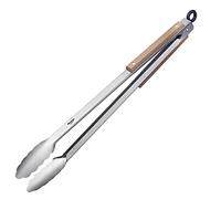 Westmark Pince à Grillade + Pince à servir, avec Manches en acier inoxydable et éléments en Bois sur les poignées, Longueur : 44 cm, Acier inoxydable/bois, Classic Wood Maxi, Argenté/Brun, 16292270