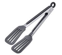 Westmark Pince de service, avec grandes lames en silicone et poignées caoutchoutées, longueur : 26,5 cm, en acier inoxydable/plastique/silicone, Comfort Silicone Mini, argent/noir, 16112270