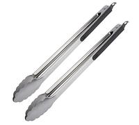 Westmark Pinces à Grillade/Barbecue, 2 pièces, Longueur : 40 cm chacune, avec Poignées caoutchoutées, Acier inoxydable/plastique, Classic Spezial Maxi, Argenté/Noir, 151622E3