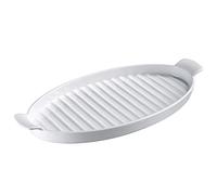 Westmark Plat à Servir et à Asperges avec 2 Poignées, Ovale, longueur : 39,5 cm, Porzellan, couleur : blanc, 62222260