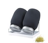 Westmark Pot à Germes, Pot de Germination Lot de 2 - Pots de Germination avec Couvercle, Tamis en Acier Inoxydable et Égouttoir - pour Germes, Micropousses, 950 Ml