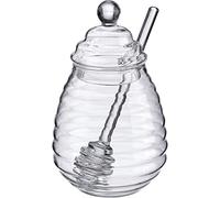 Westmark Pot à miel Melli - env. 400 ml, verre borosilicate, avec cuillère | Avec couvercle pour conserver proprement miel et sirop, passe au lave-vaisselle, sans BPA, 15 x 8,7 x 8,7 cm, 65142260